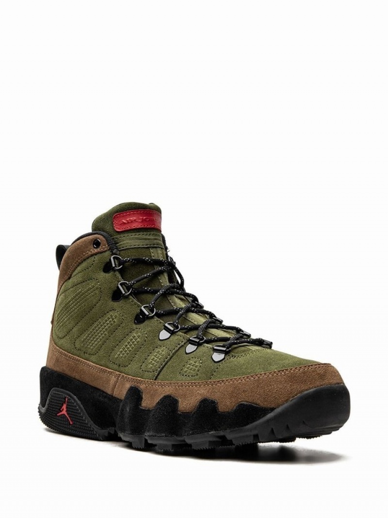 Green / Brown Men's Nike Retro Air Jordan 9 | IWCXBA-250