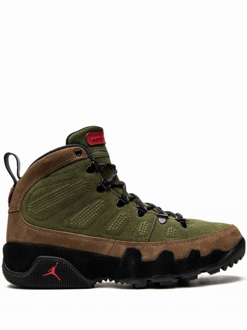 Green / Brown Men\'s Nike Retro Air Jordan 9 | IWCXBA-250