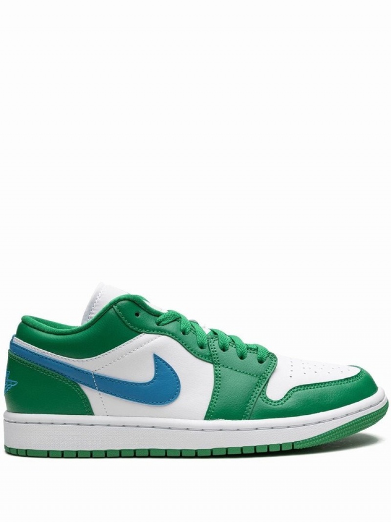 Green / White Women\'s Nike Low Air Jordan 1 | UGMTZS-634