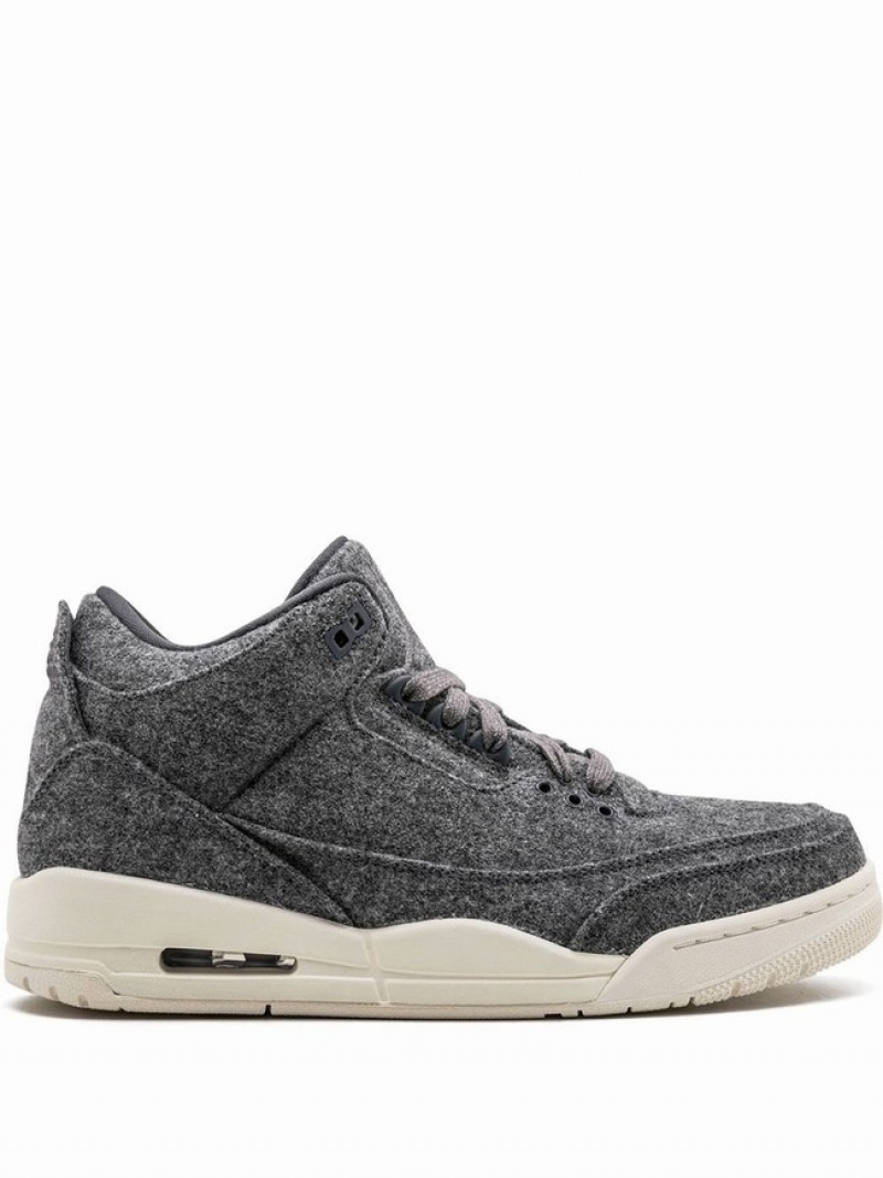 Grey Men\'s Nike Retro Wool Air Jordan 3 | DZOYJB-801