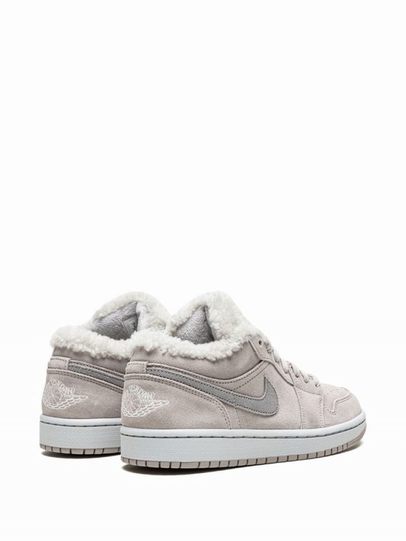 Grey Women's Nike Low SE Sherpa Fleece Air Jordan 1 | HTDIMY-675