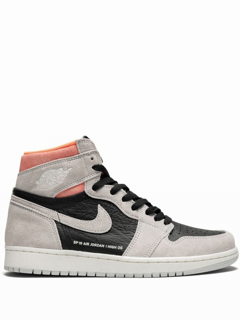 Grey / Black Men\'s Nike Retro High OG Air Jordan 1 | INEQGC-195