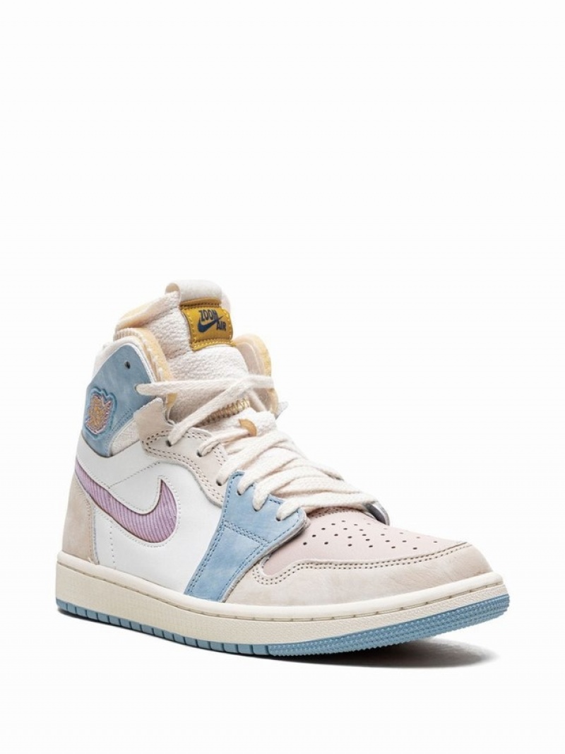 Grey / Blue / Purple Women's Nike Zoom Air CMFT Air Jordan 1 | XJWKCD-274