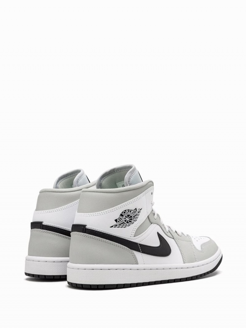 Grey / White / Black Women's Nike Mid Air Jordan 1 | IDJMEF-736