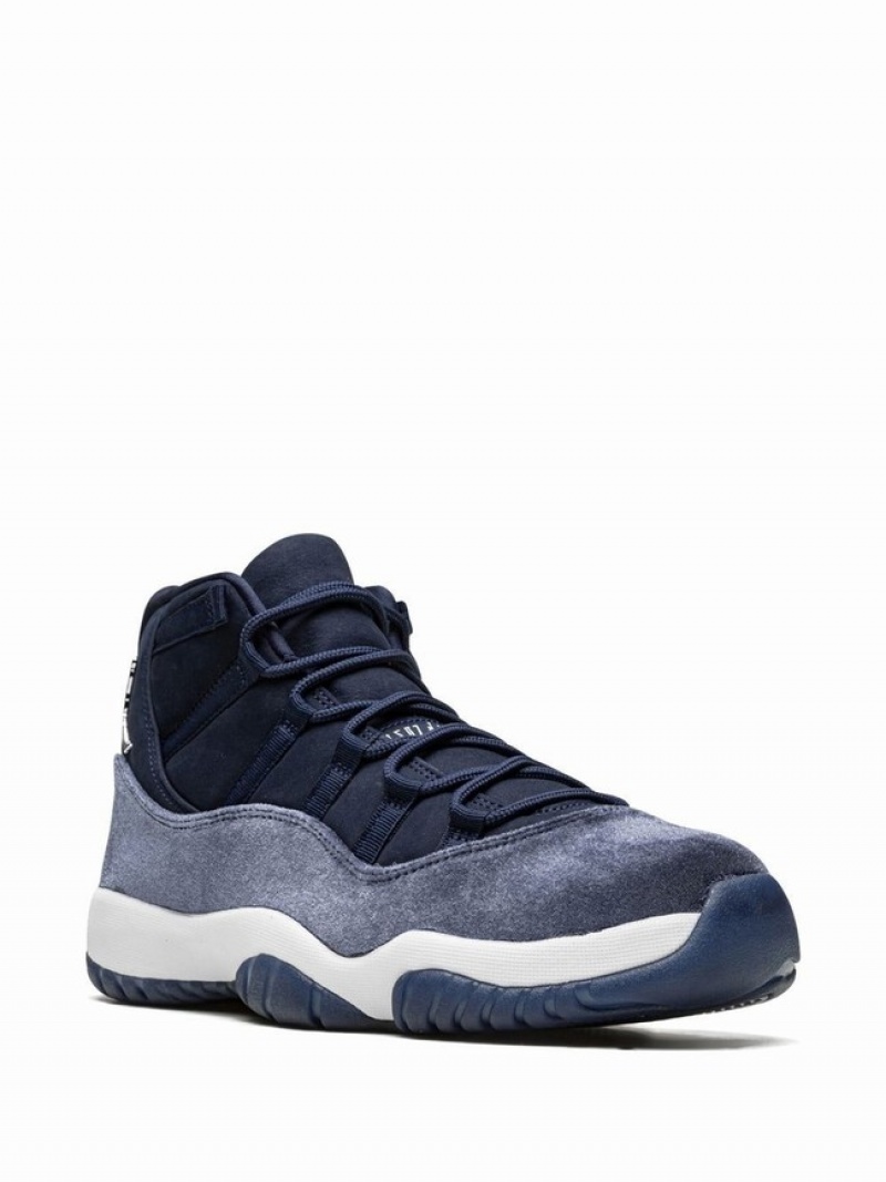 Navy / Blue Women's Nike Velvet Midnight Navy Air Jordan 11 | IRKPUA-326