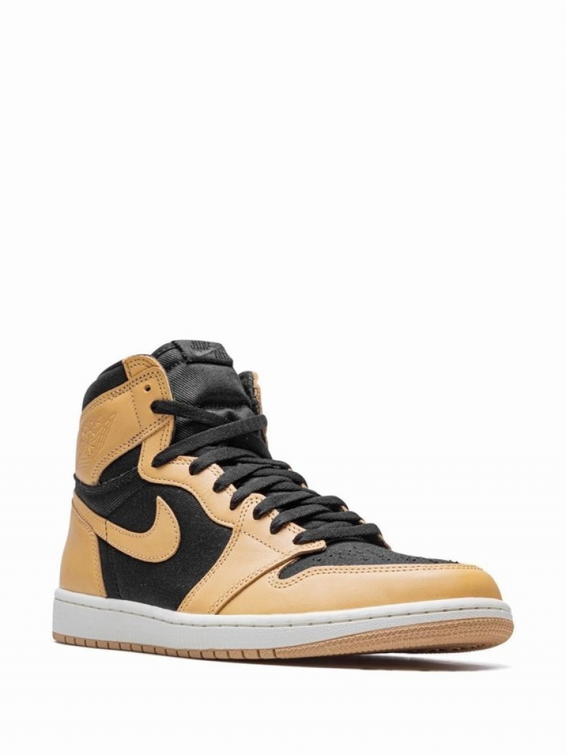 Orange / Black Men's Nike Heirloom Air Jordan 1 | NCKHDI-046