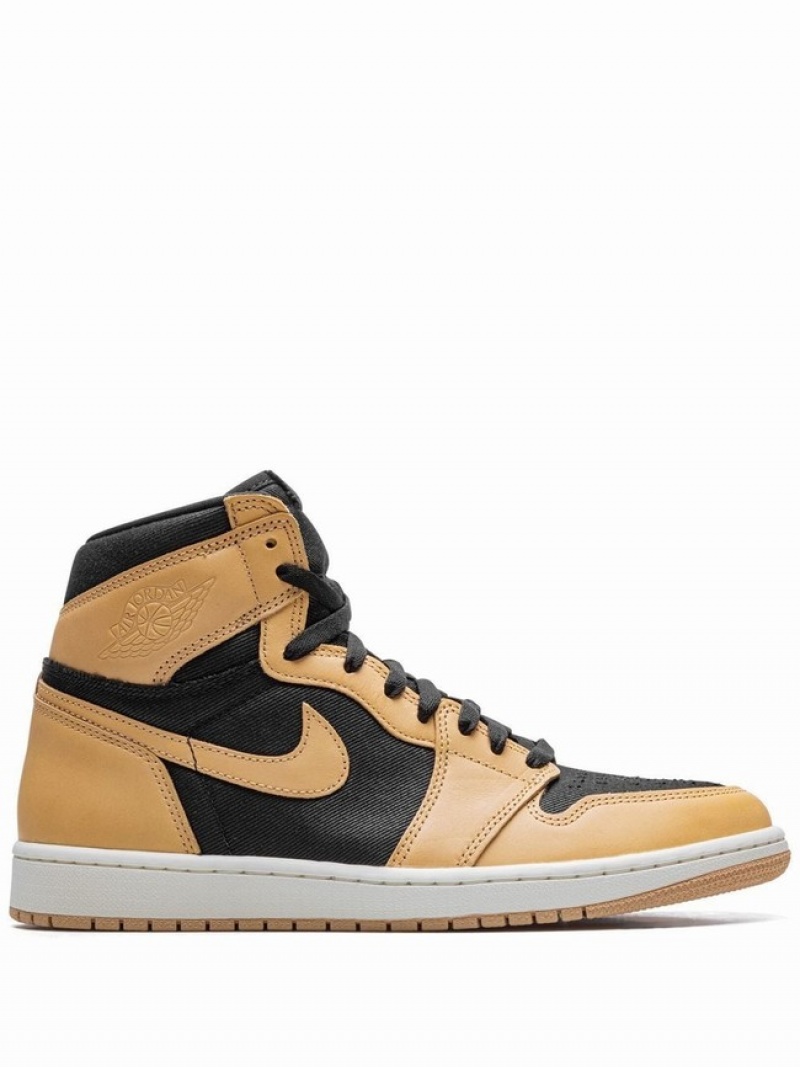 Orange / Black Men\'s Nike Heirloom Air Jordan 1 | NCKHDI-046