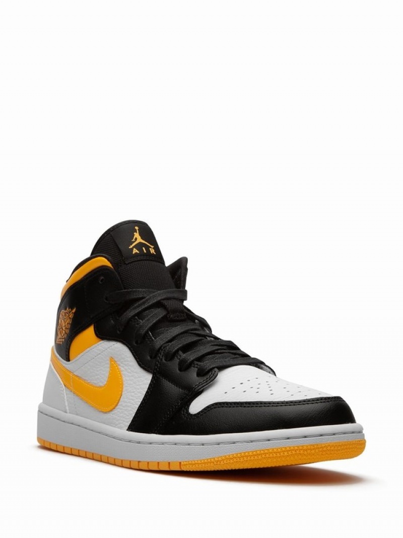 Orange / Black Women's Nike Mid SE Laser/Black Air Jordan 1 | BHEDCN-749