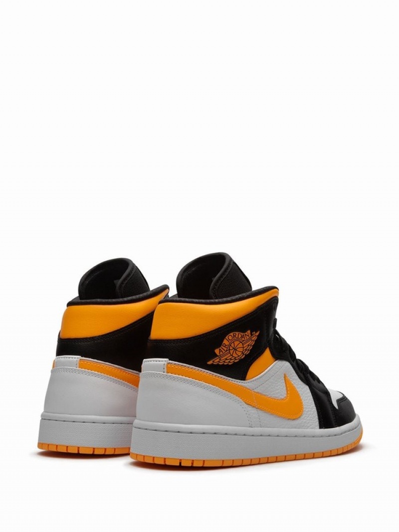 Orange / Black Women's Nike Mid SE Laser/Black Air Jordan 1 | BHEDCN-749