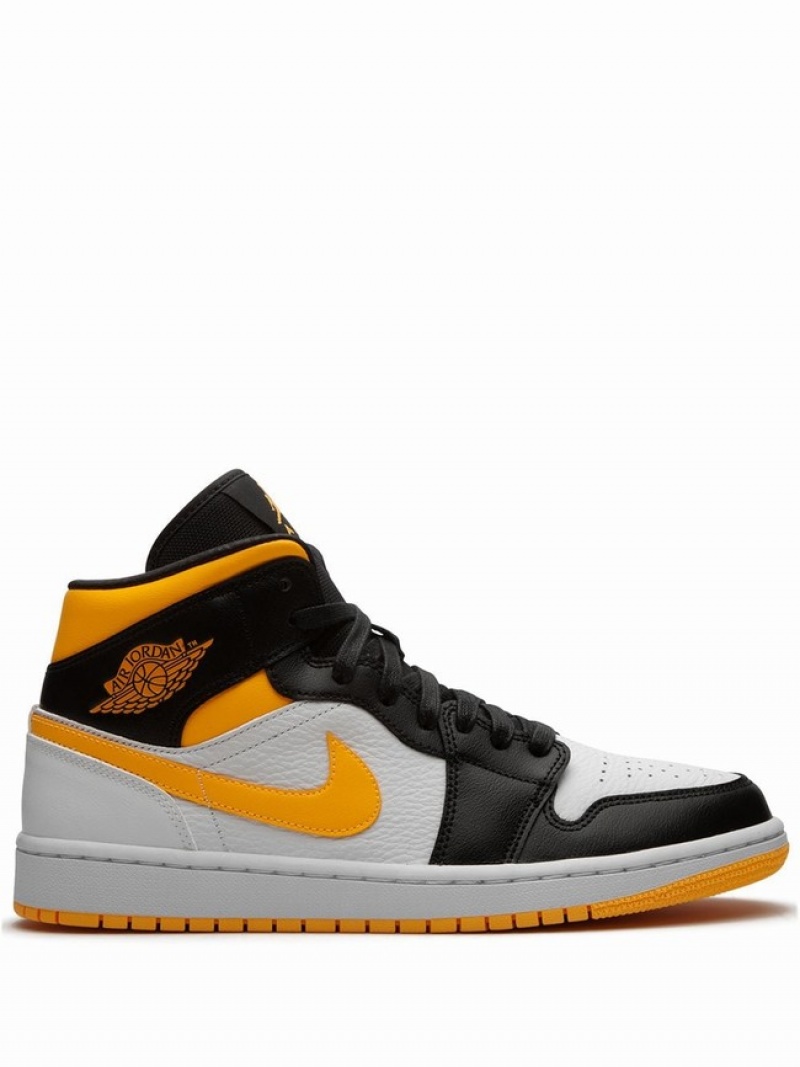 Orange / Black Women\'s Nike Mid SE Laser/Black Air Jordan 1 | BHEDCN-749