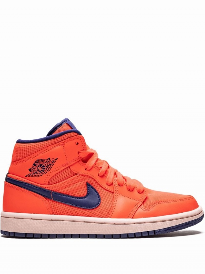 Orange / Purple Women\'s Nike Wmns Mid Air Jordan 1 | VWGICH-921