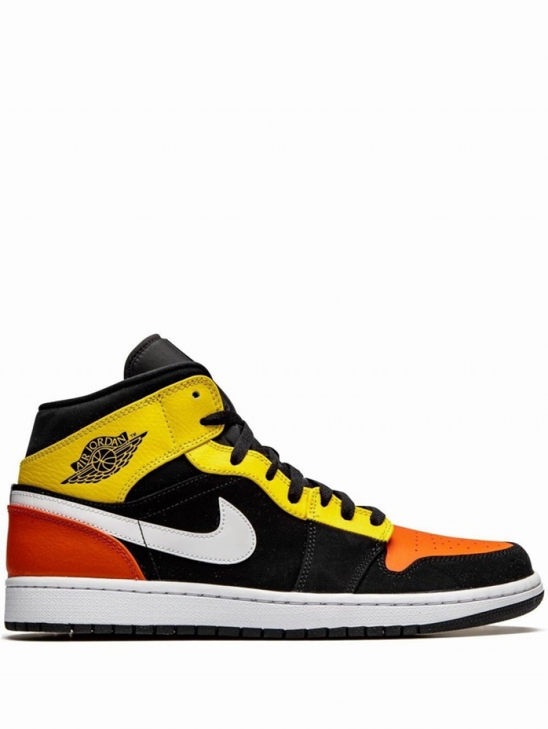 Orange / Yellow / Black Men\'s Nike Mid SE Amarillo Air Jordan 1 | PNTMJA-745