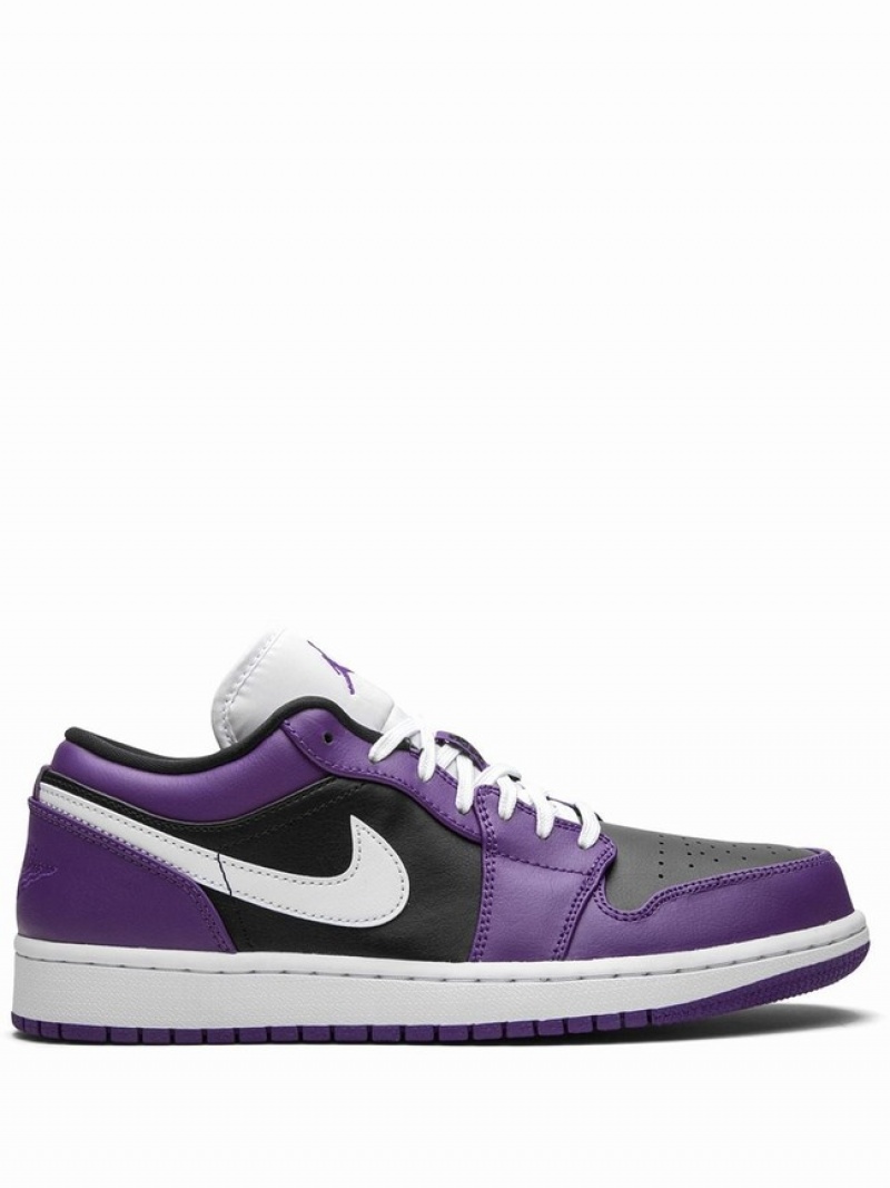 Purple / Black Men\'s Nike Low Top Air Jordan 1 | PNRLSJ-745