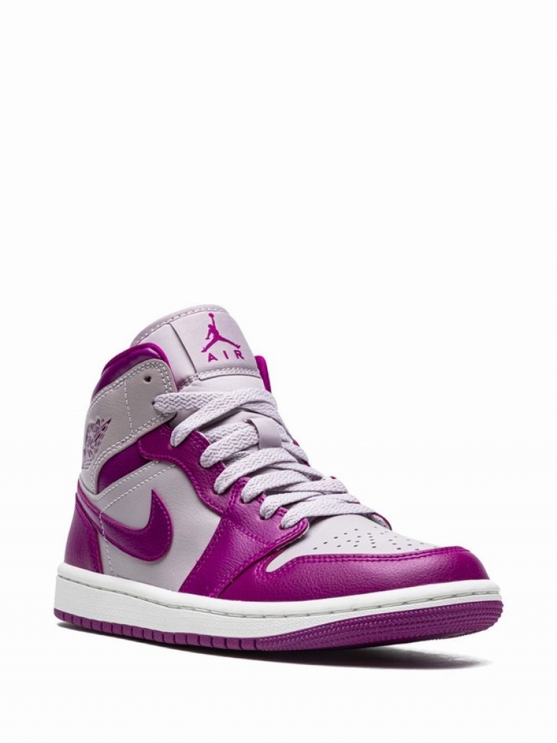 Purple / Grey Women's Nike Mid Air Jordan 1 | TEGOVK-235