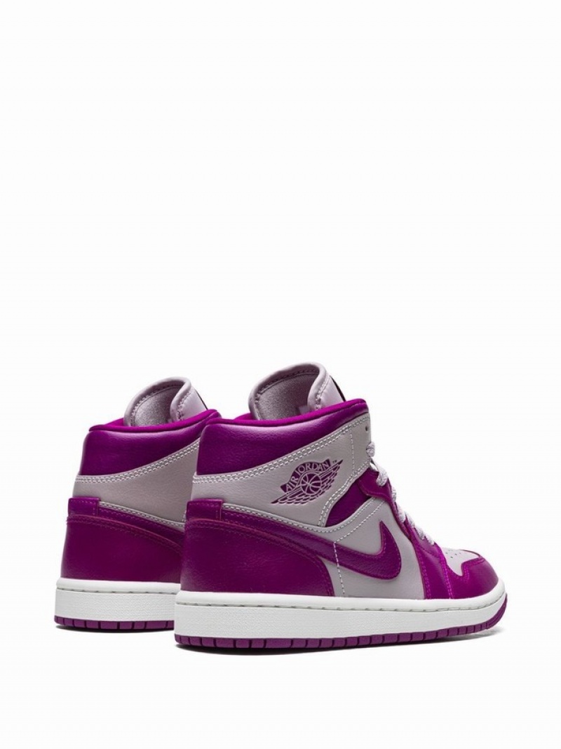 Purple / Grey Women's Nike Mid Air Jordan 1 | TEGOVK-235