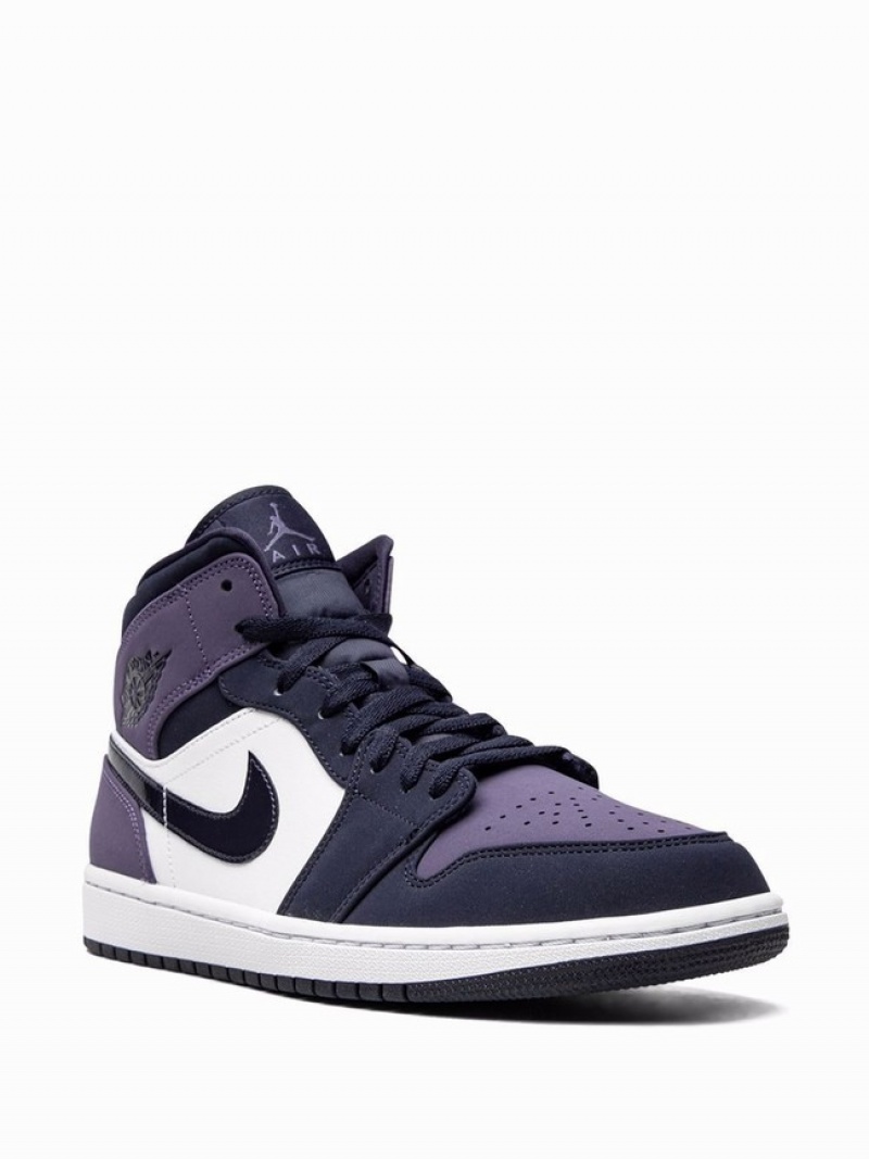 Purple / Navy Women's Nike Mid Air Jordan 1 | EOGIRW-643