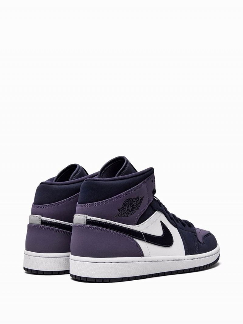 Purple / Navy Women's Nike Mid Air Jordan 1 | EOGIRW-643