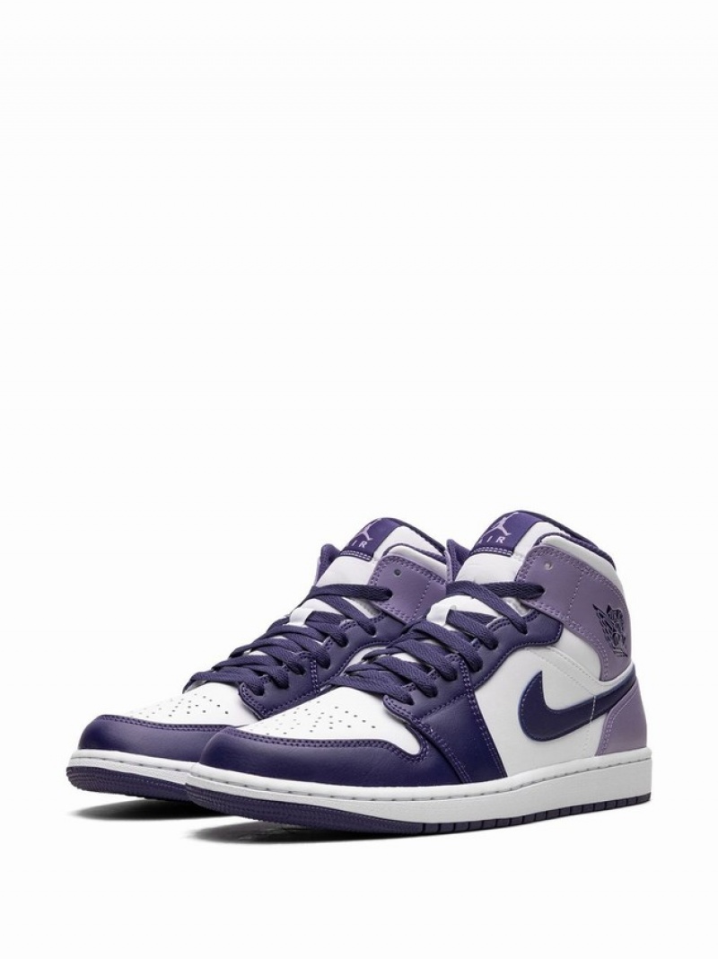 Purple / White Men's Nike Midberry Air Jordan 1 | ZUWYPX-506