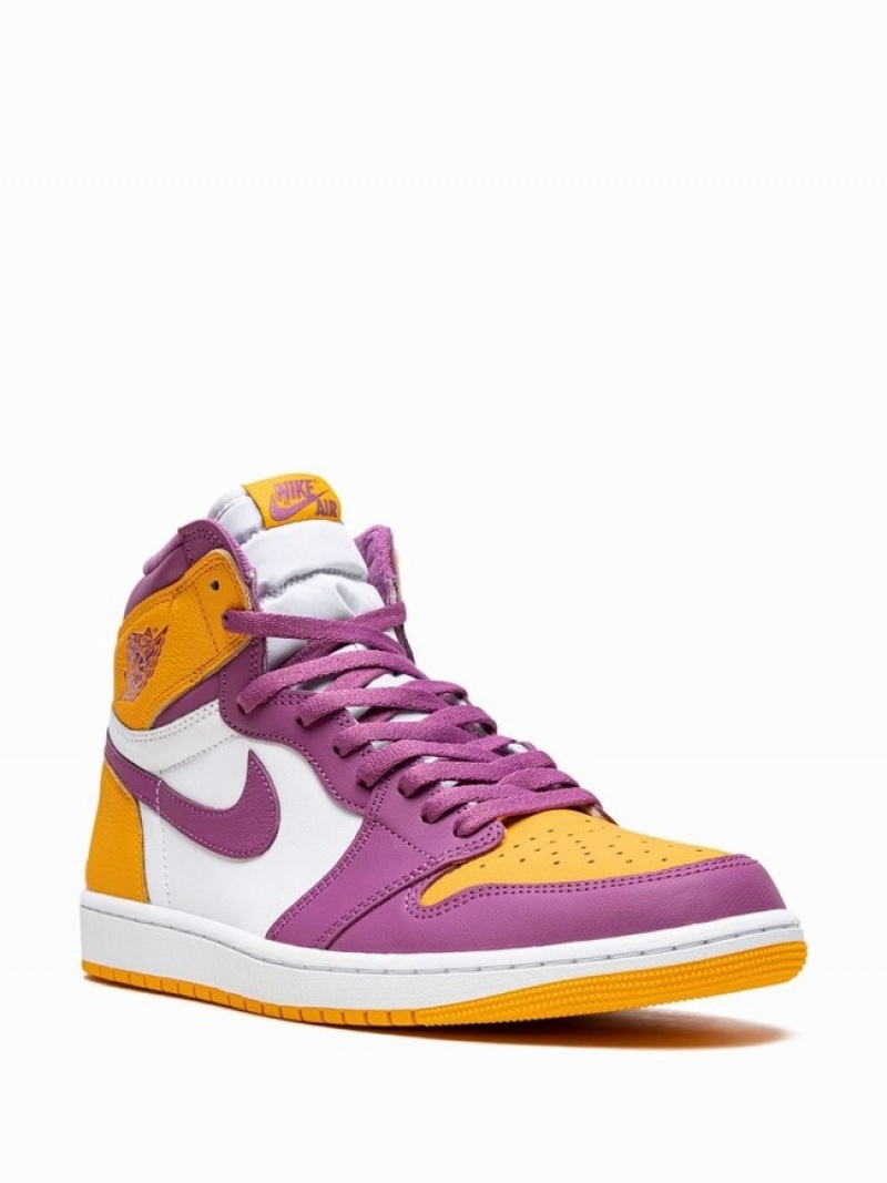 Purple / White / Orange Men's Nike High OG Brotherhood Air Jordan 1 | XMGVFU-132