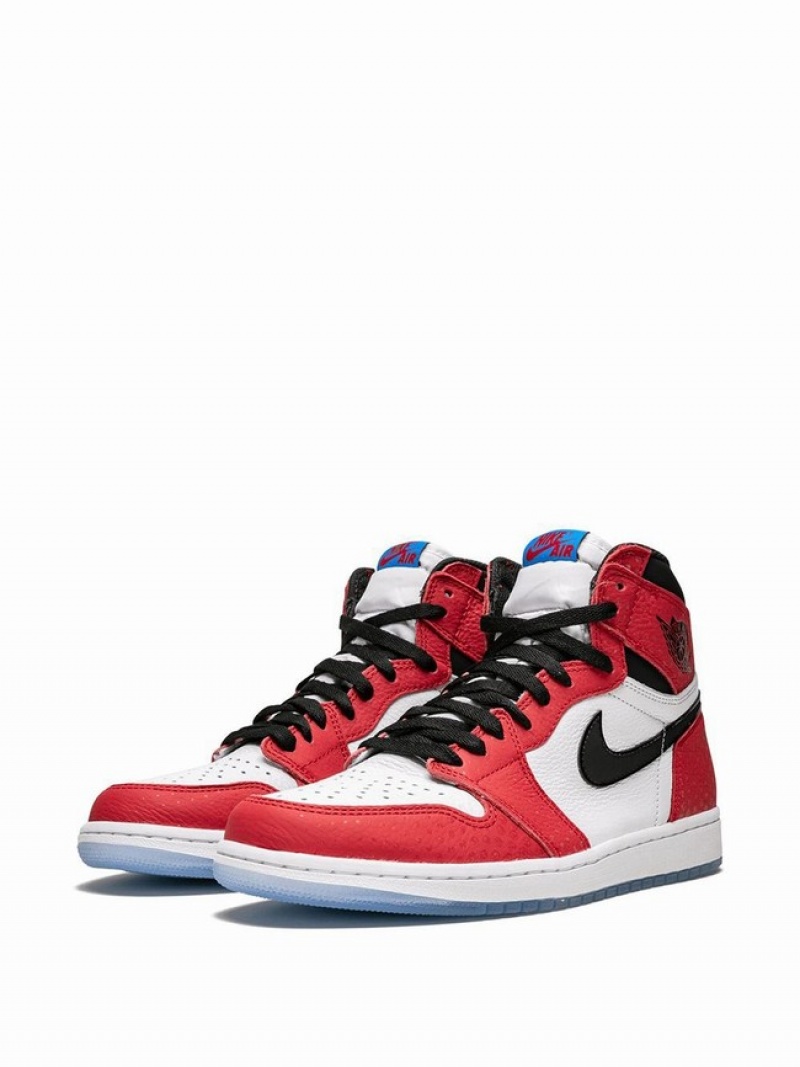 Red Women's Nike x Spider-Man Retro High OG Origin Story Air Jordan 1 | IJEUWH-679