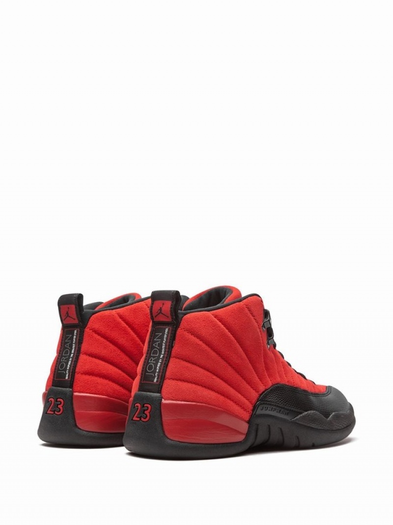 Red / Black Men's Nike Retro Reverse Flu Game Air Jordan 12 | UGCWPX-506