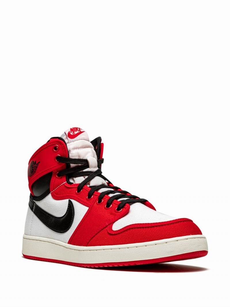 Red / Black / White Men's Nike KO Chicago Air Jordan 1 | HELZTD-367