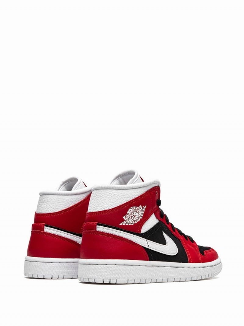 Red / Black / White Women's Nike Mid Air Jordan 1 | MHULWP-657