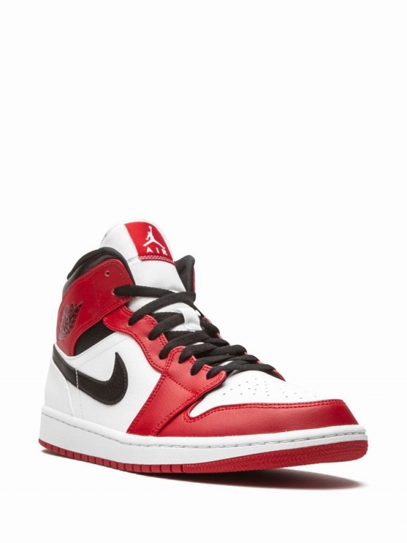 Red / White / Black Men's Nike Mid Chicago 2020 Air Jordan 1 | QTUJZR-139