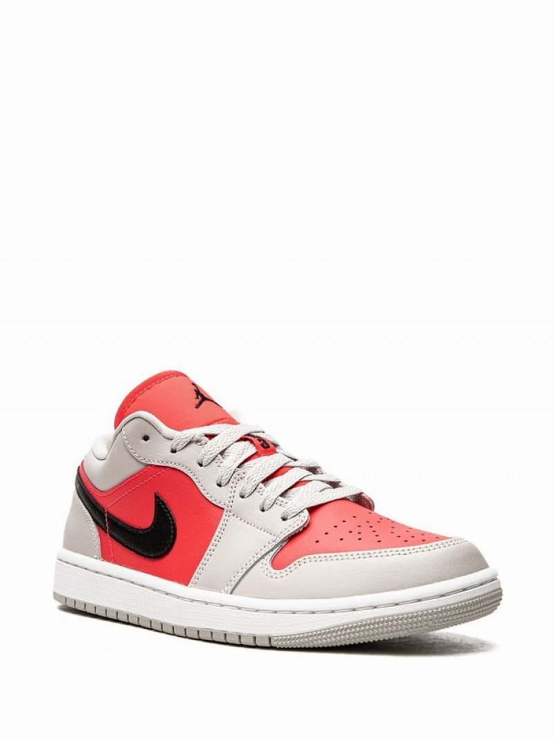 Red / White / Black Women's Nike Low Light Iron Ore/Siren Air Jordan 1 | JLBYUR-643