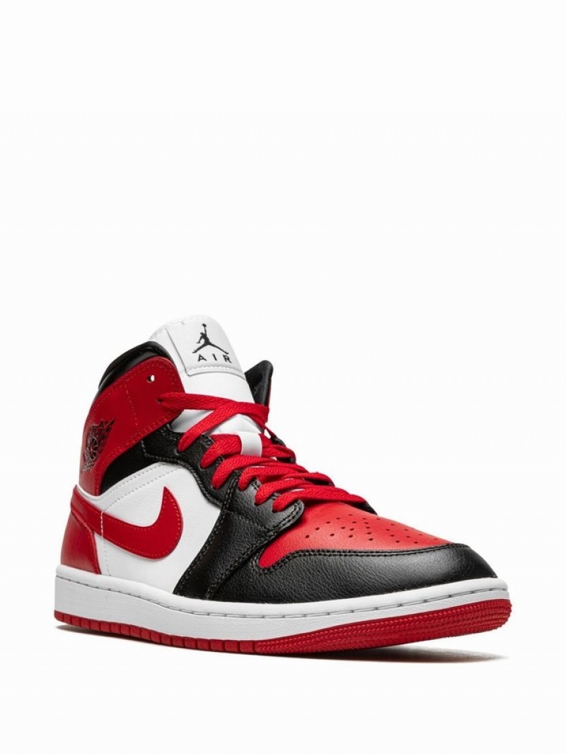 Red / White / Black Women's Nike Mid Air Jordan 1 | BTDSMU-950