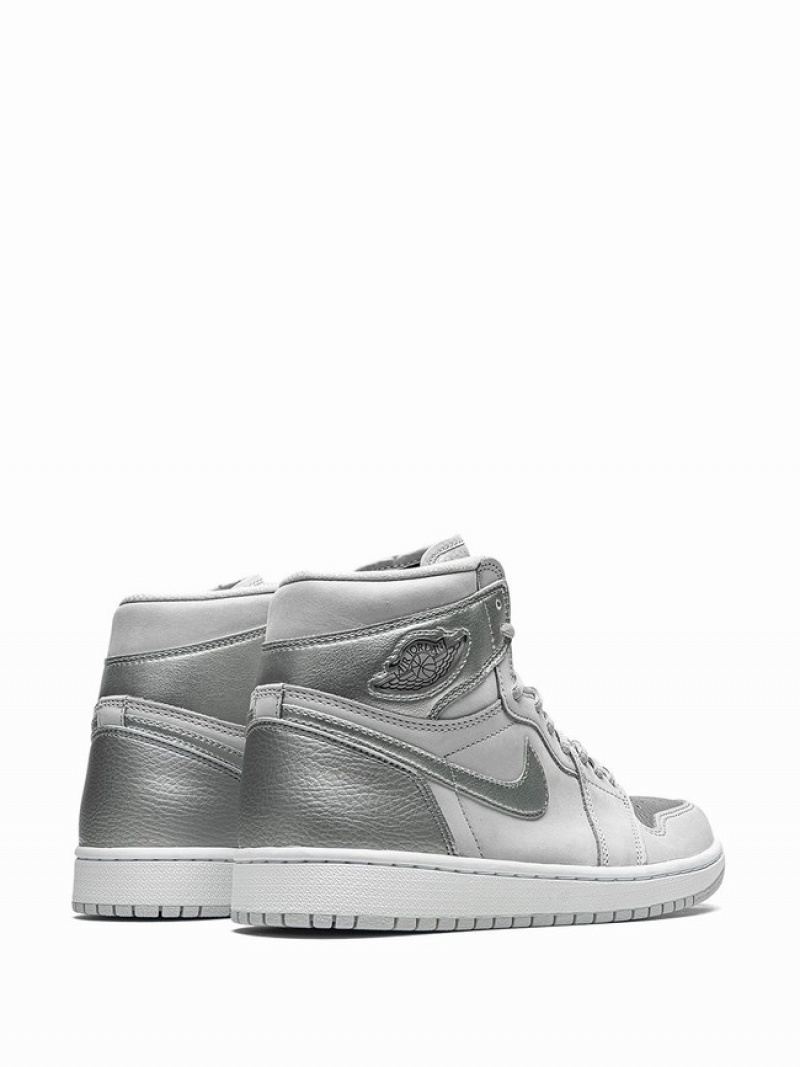 Silver / White Women's Nike High OG Air Jordan 1 | QSVUFJ-915