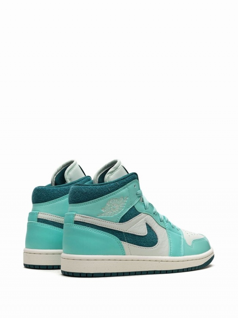 Turquoise Women's Nike Mid SE Bleached Turquoise Air Jordan 1 | HFAYLQ-742