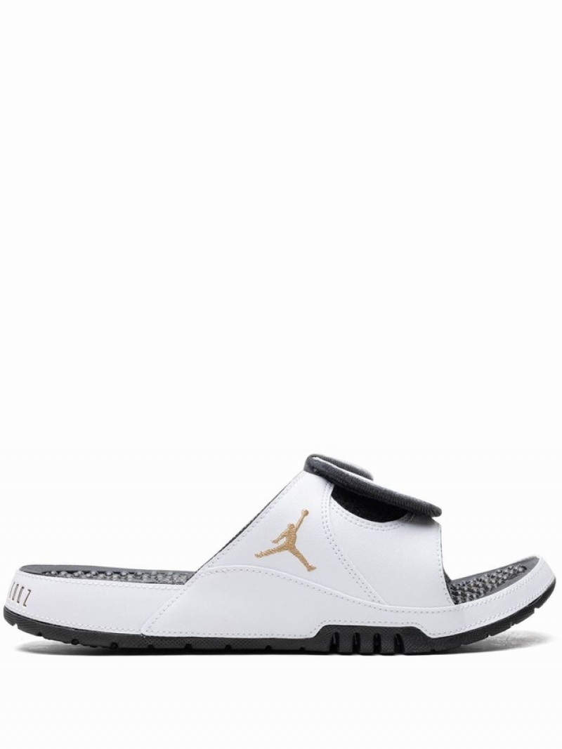 White Men\'s Nike Jordan Hydro XI Gratitude Air Jordan Hydro | QWCMEA-760