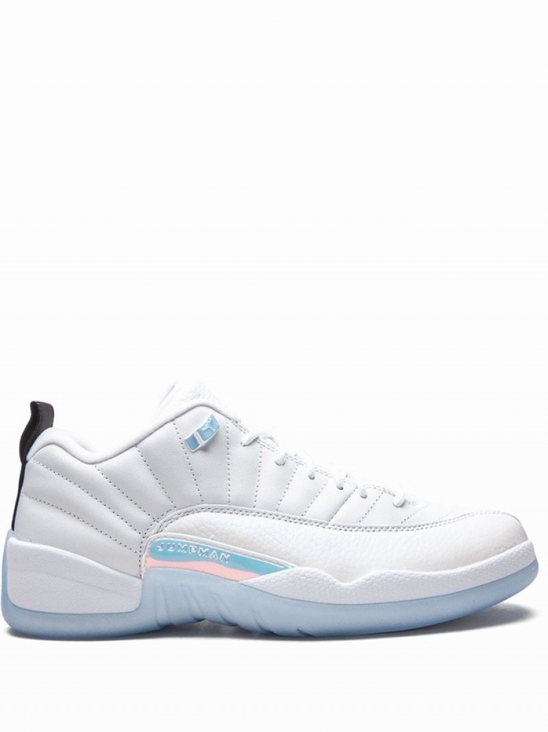 White Men\'s Nike Low Air Jordan 12 | OKMJXU-508