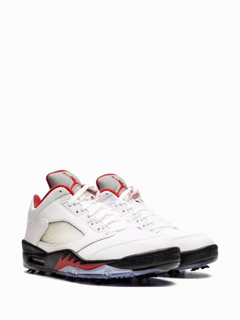 White Men's Nike Low Golf Fire - Silver Tongue Air Jordan 5 | TQHGVA-143