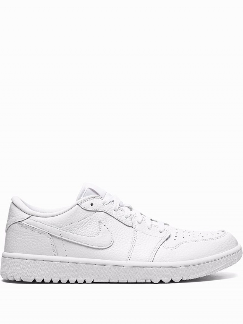 White Men\'s Nike Low Golf Triple Air Jordan 1 | UYIDBA-736