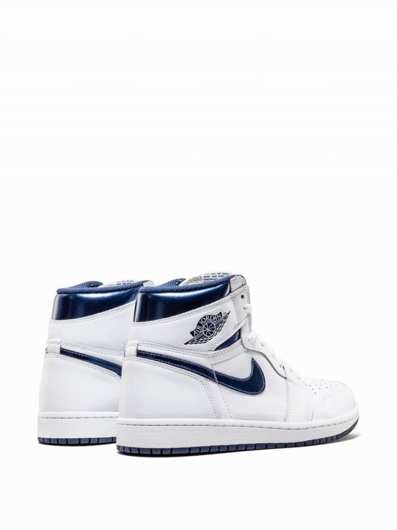 White Men's Nike Retro metallic Air Jordan 1 | ILZURT-689