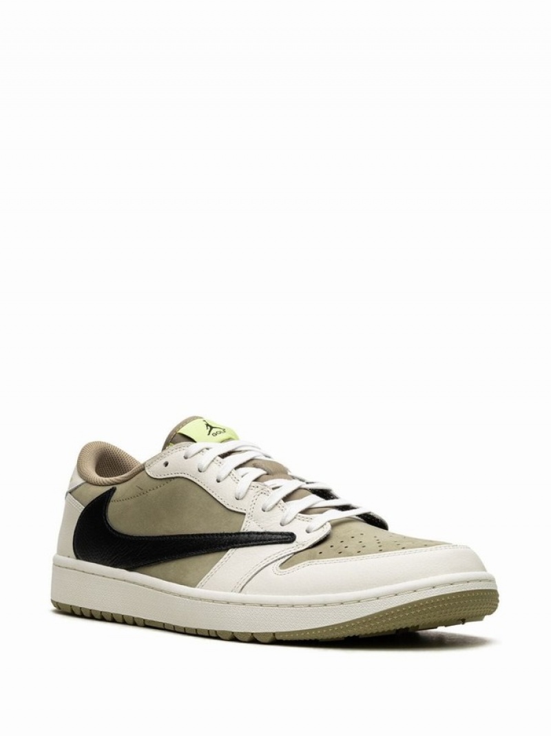 White Men's Nike x Travis Scott Low Golf Air Jordan 1 | DJQCGT-345