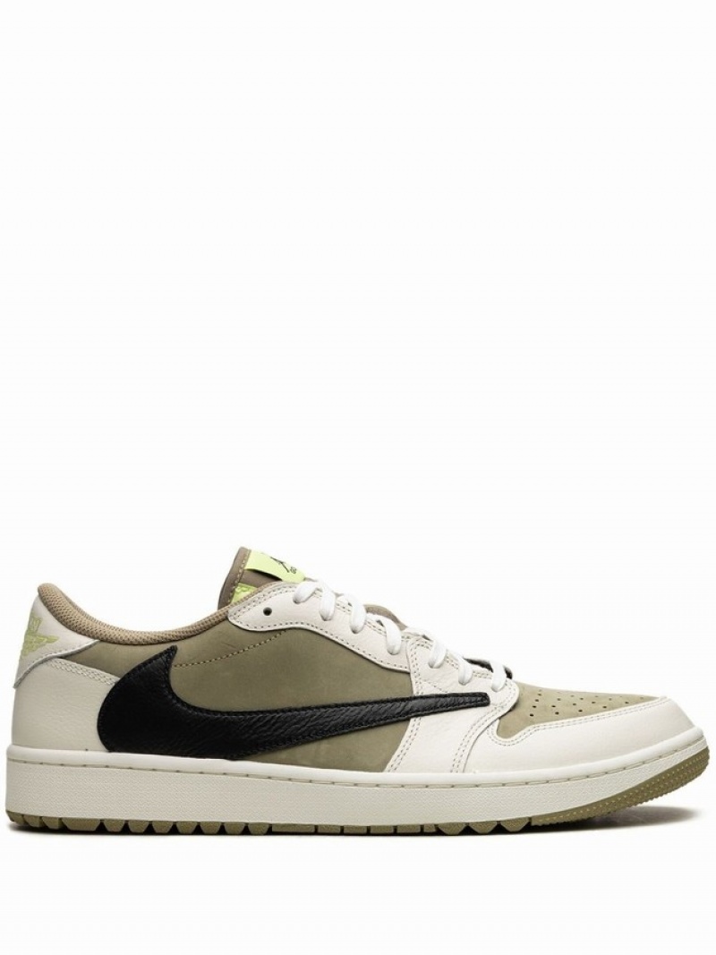 White Men\'s Nike x Travis Scott Low Golf Air Jordan 1 | DJQCGT-345