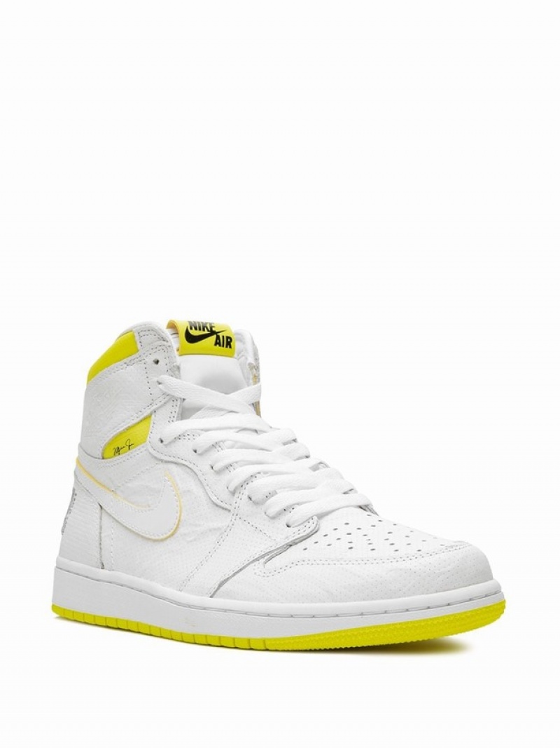 White Women's Nike First Class Flight White Air Jordan 1 | VEUWZN-190