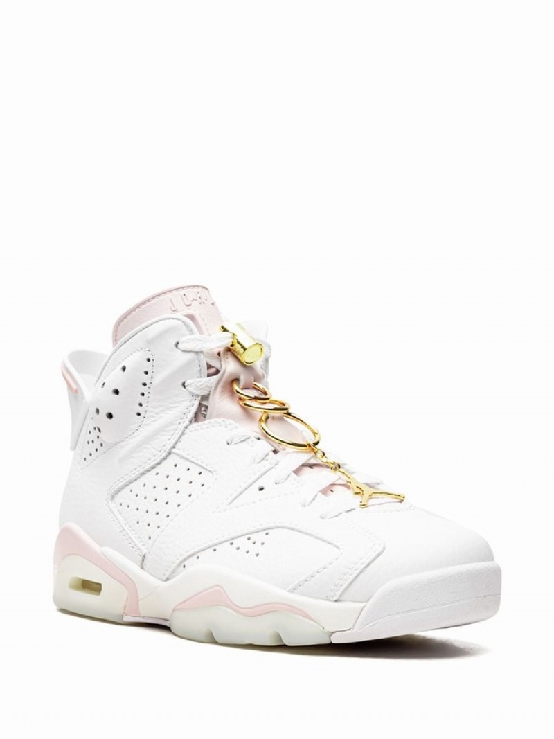 White Women's Nike Gold Hoops Air Jordan 6 | CSHRXO-469