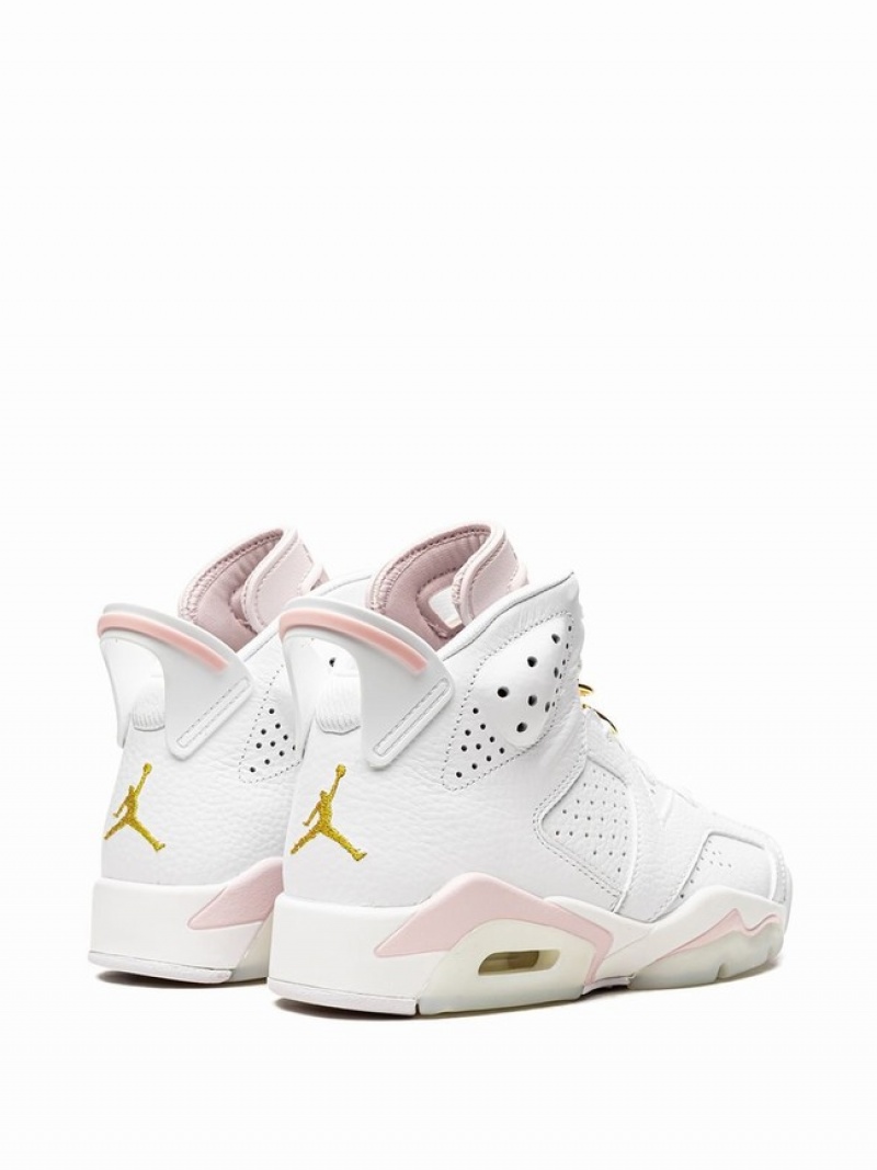 White Women's Nike Gold Hoops Air Jordan 6 | CSHRXO-469