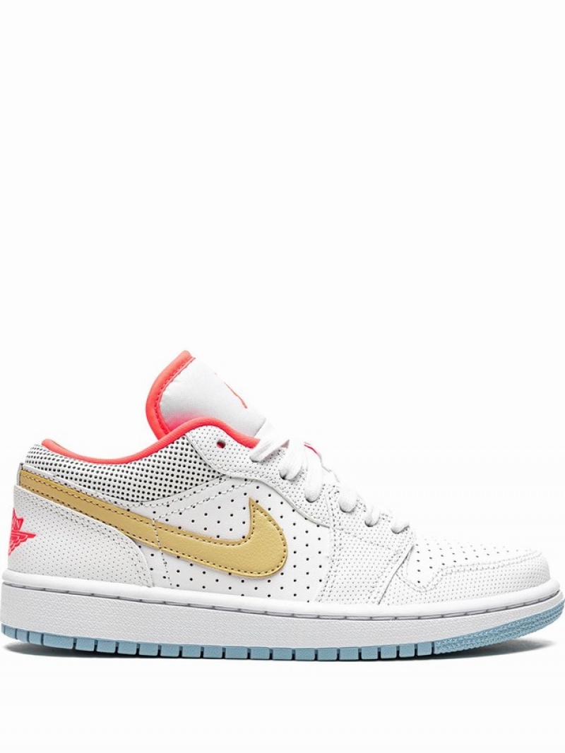 White Women\'s Nike Low Air Jordan 1 | DQIVTA-213