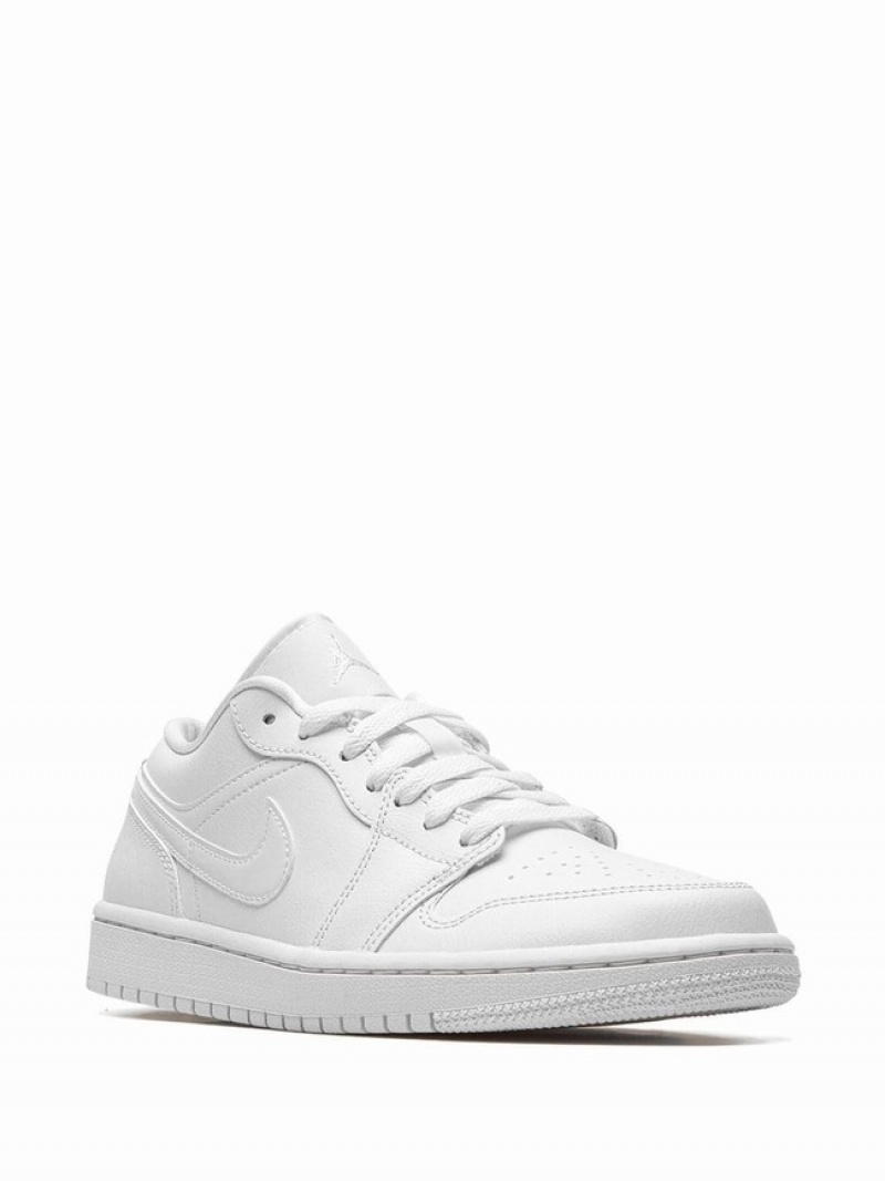 White Women's Nike Low Triple White Air Jordan 1 | CTOUXK-810