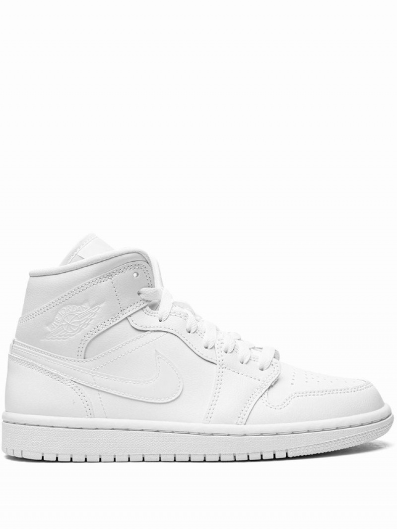 White Women\'s Nike Mid Air Jordan 1 | VTBGXP-358