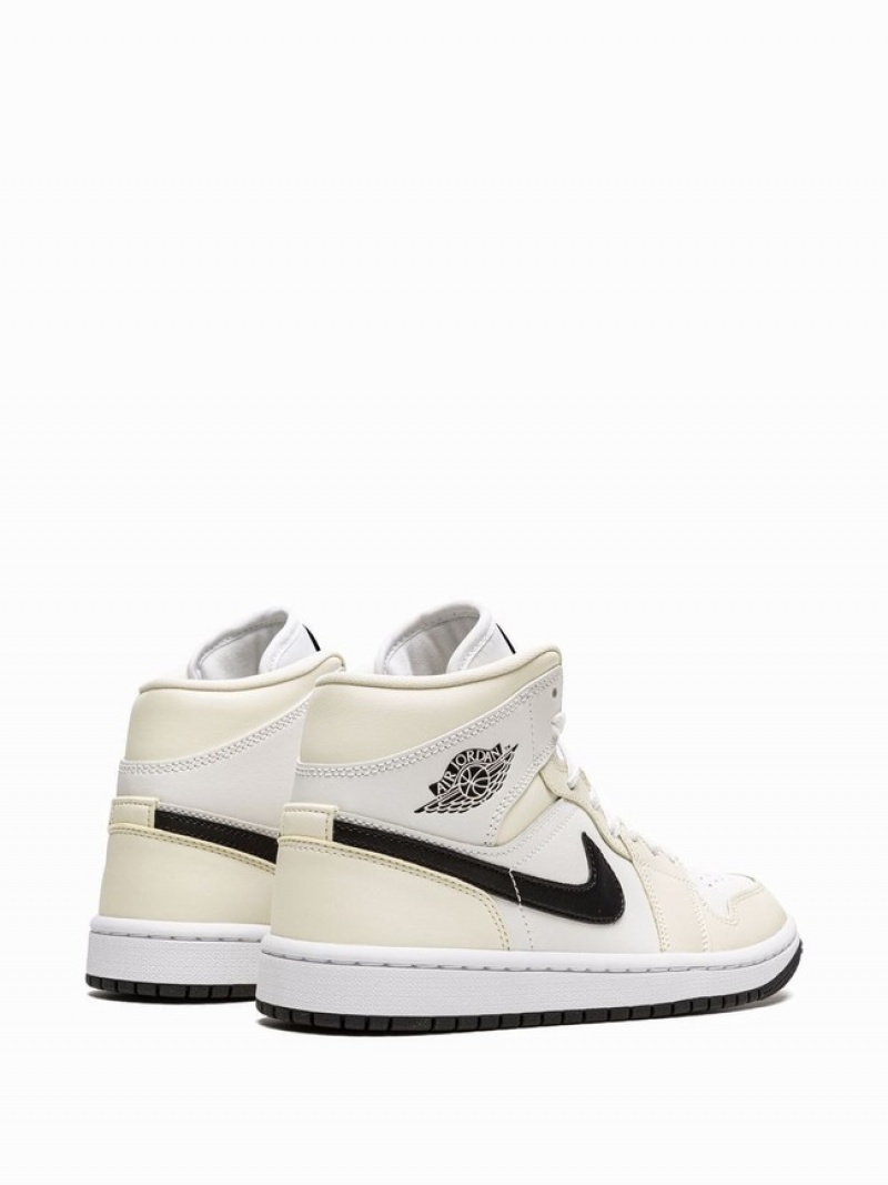 White Women's Nike Mid Coconut Milk Air Jordan 1 | AXSYVI-792