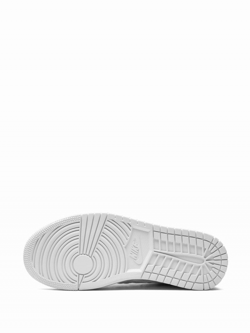 White Women's Nike Mid Quilted White Air Jordan 1 | XSORZE-724