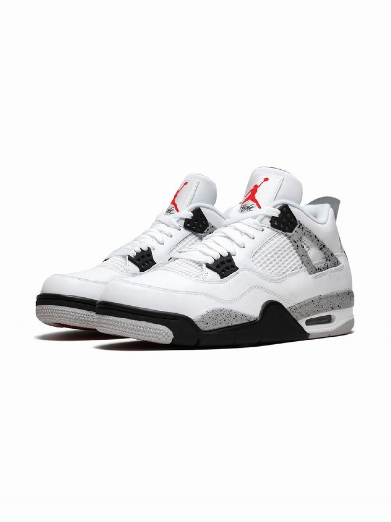 White Women's Nike Retro OG White Cement Air Jordan 4 | PEXBCI-239