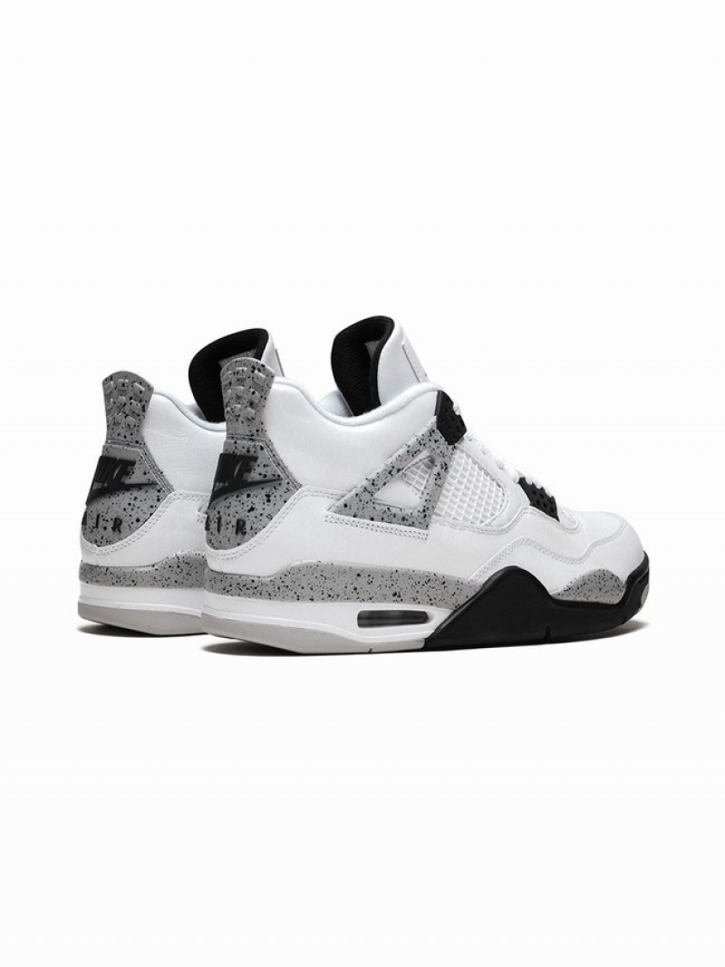 White Women's Nike Retro OG White Cement Air Jordan 4 | PEXBCI-239