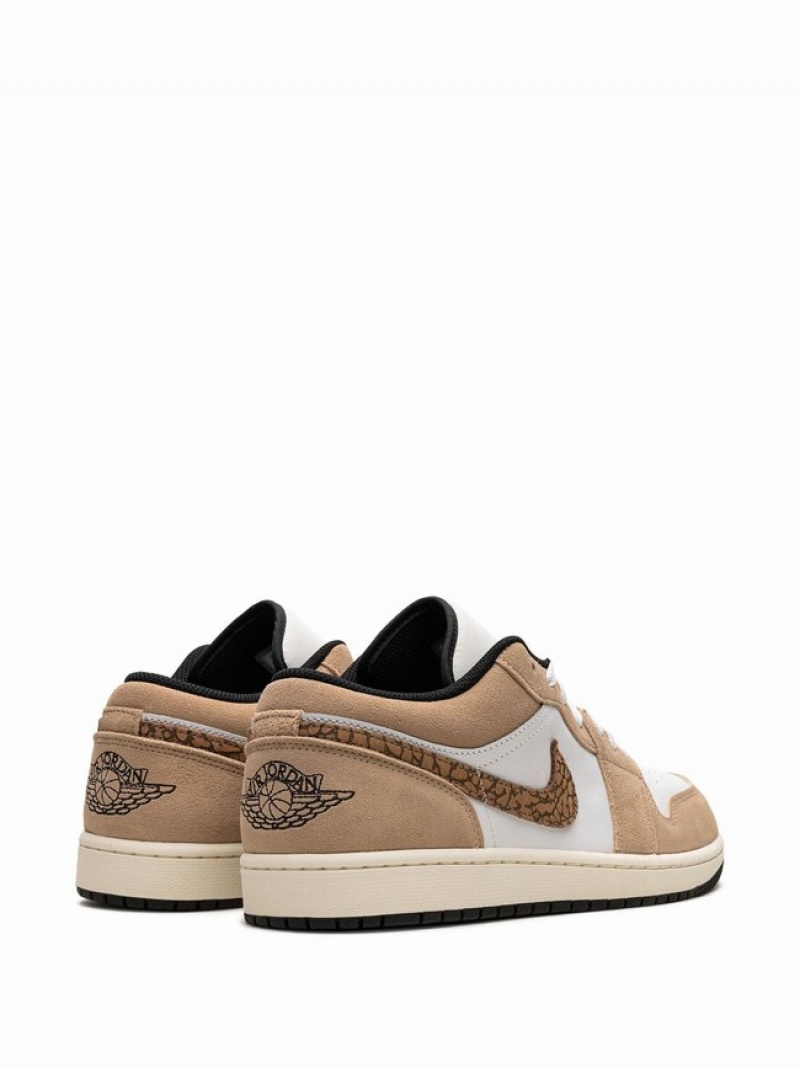 White / Beige Men's Nike Low SE Brown Elephant Air Jordan 1 | HMQWPS-285